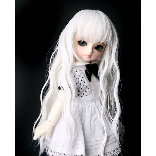 Парик Luts CDW-21For Honey Delf (Волнистый парик CDW-21 молочно-белый размер 15-18 см для кукол Латс)