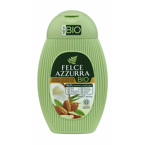 Парфюмированный гель для душа с миндалем и кокосом Felce Azzurra Bio Almond and Coconut Shower Gel