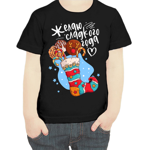 фото Футболка , размер 104, черный нет бренда