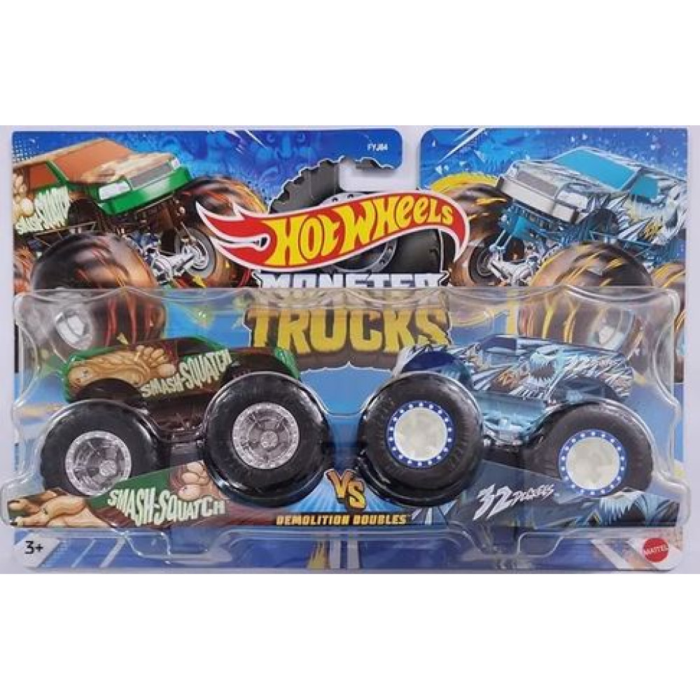 Набор машин Hot Wheels Монстр-Трак Взаимное уничтожение Пламя и Лед 2шт HLT65