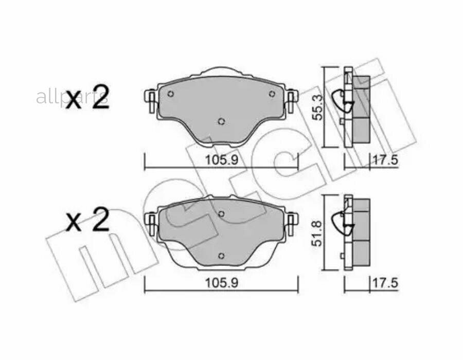 METELLI 22-0988-0 Колодки тормозные