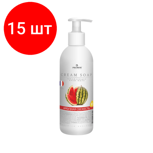 Комплект 15 штук, Крем-мыло жидкое Pro-Brite Cream Soap Арбузная свеж с дозат 1л