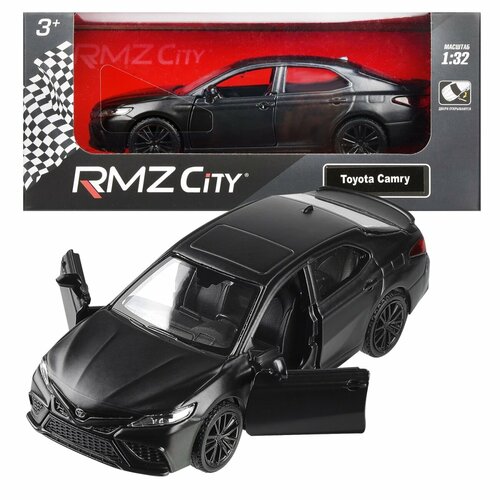 Машина металл. RMZ City серия 1:32 Toyota Camry 2022, черный матовый цвет, инерция, открытие дверий Uni-Fortune 554063M