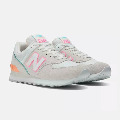 фото Кроссовки new balance 574, размер 6, серый, оранжевый