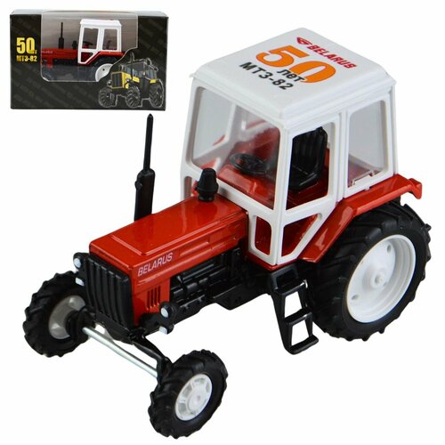 Коллекционная модель Трактор МТЗ-82 металлический красный, машинка детская 1/43 трактор мтз 82 пластик металл красный 1 43 160212