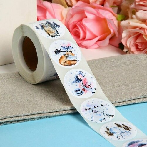 Наклейки в рулоне Новогоднее настроение 500 шт 38 х 38 см 725₽