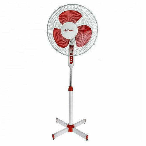 Вентилятор напольный 45 Вт диаметр 40 см высота 125 м белыйкрасный Delta DL-003N БЕЛкрасн 212500₽