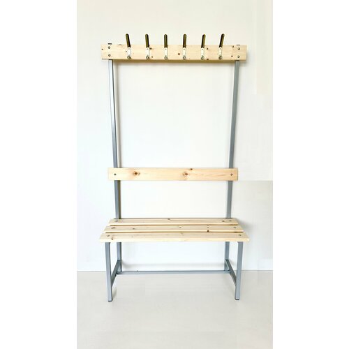 Скамья Титан универсальная с вешалкой 100х37х177 см серая 8624₽