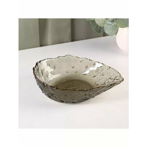 Салатник фигурный Ракушка 195х15х6 см графит 815₽