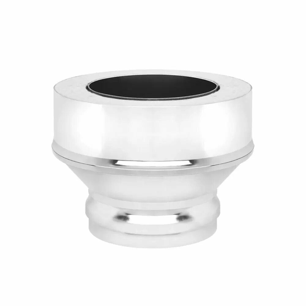 Переход на сэндвич для дымохода из нержавеющей стали (AISI 430 10мм/05мм KERALUX) д.120х200 (ММ)