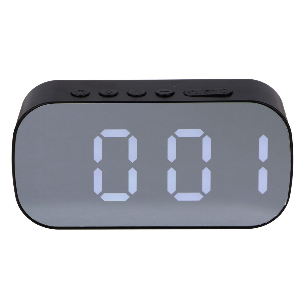фото Будильник электронный, 13x6,5x3,5 см, USB/3xAAA, пластик, цвет корпуса черный