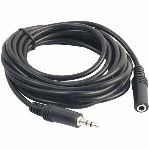 Кабель аудио удлинитель 35мм Premier 5-033 штекер-гнездо - 5 метров чёрный 360₽