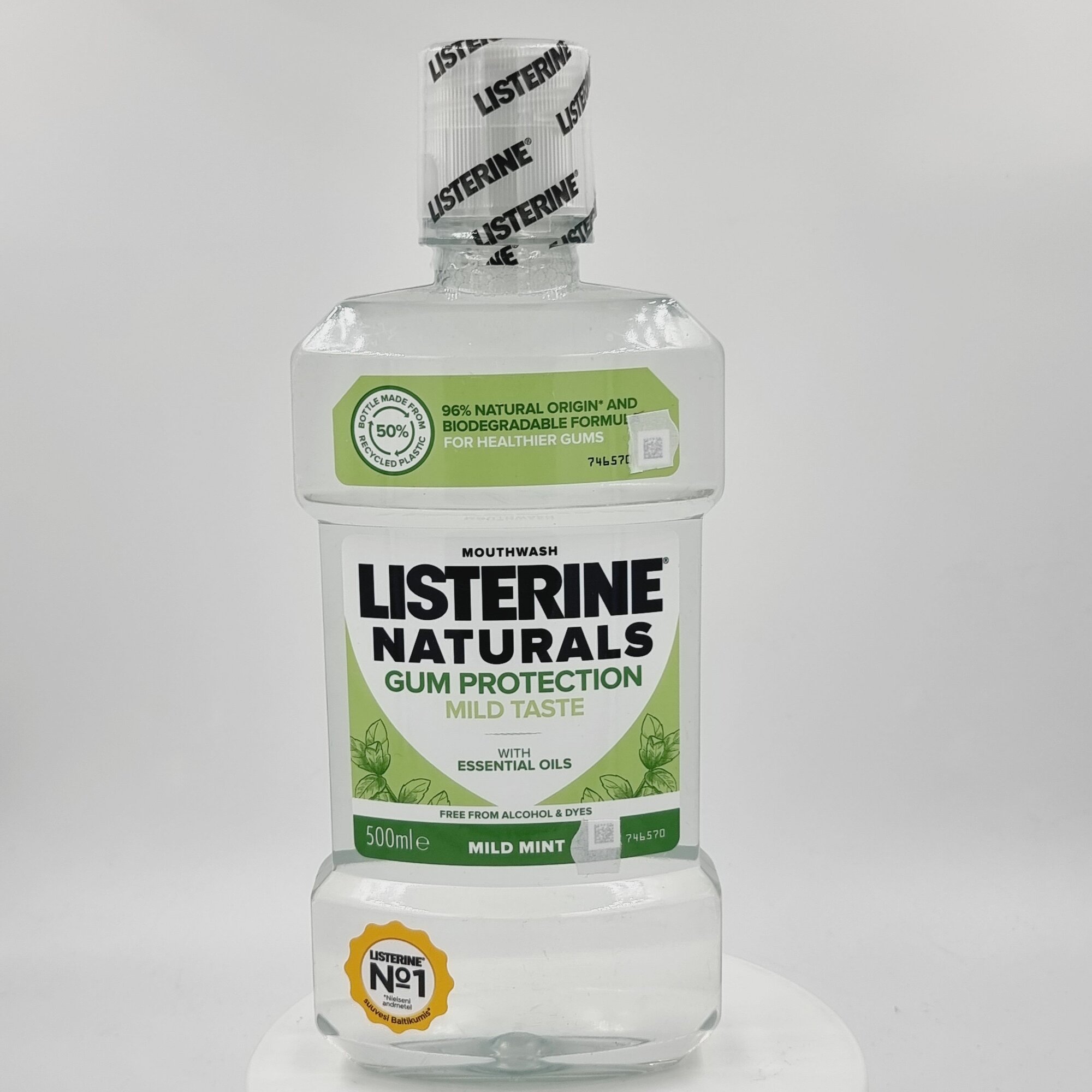 Ополаскиватель для полоскания рта Listerine с эфирными маслами без фтора и спирта 500 мл (Из Финлянии)
