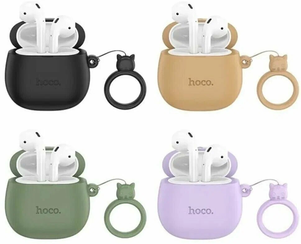 Беспроводные наушники Hoco EW45, TWS, с чехлом и брелком LilacCat, Bluetooth 5.3 фиолетовый