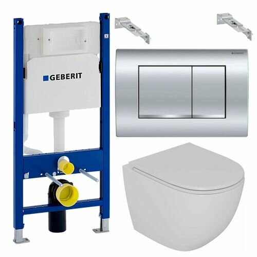 фото Инсталляция для унитаза Geberit Duofix Delta 4 в 1 с кнопкой Delta30 + унитаз D&K Matrix