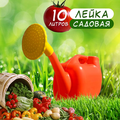 Лейка садовая с рассеивателем 10л оранжевая