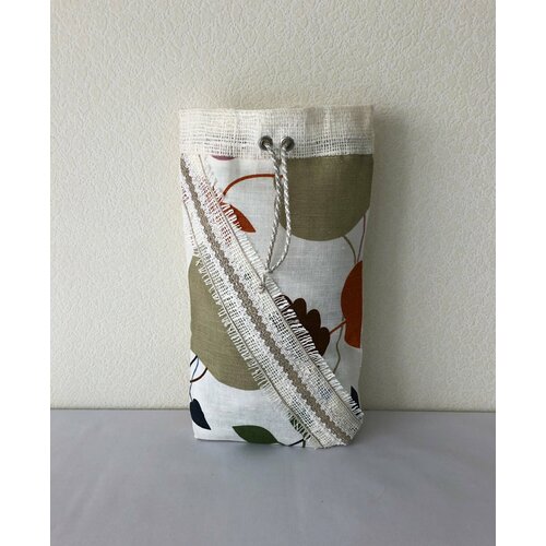 Мешочек "Льняной" для хранения и упаковки, цвет 2-М6-1, размер 20x32x4,5 см бежевый, белый