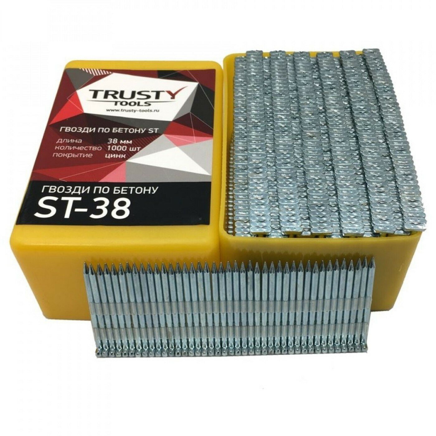 Гвоздь по бетону Trusty 38 мм тип ST, T c Т-образной шляпкой в кассете ST-38
