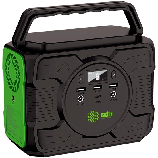 Внешний аккумулятор Cactus CS-PCS144-EC5 40000mAh, 2.1A, 2xUSB, черный/зеленый — фото 1