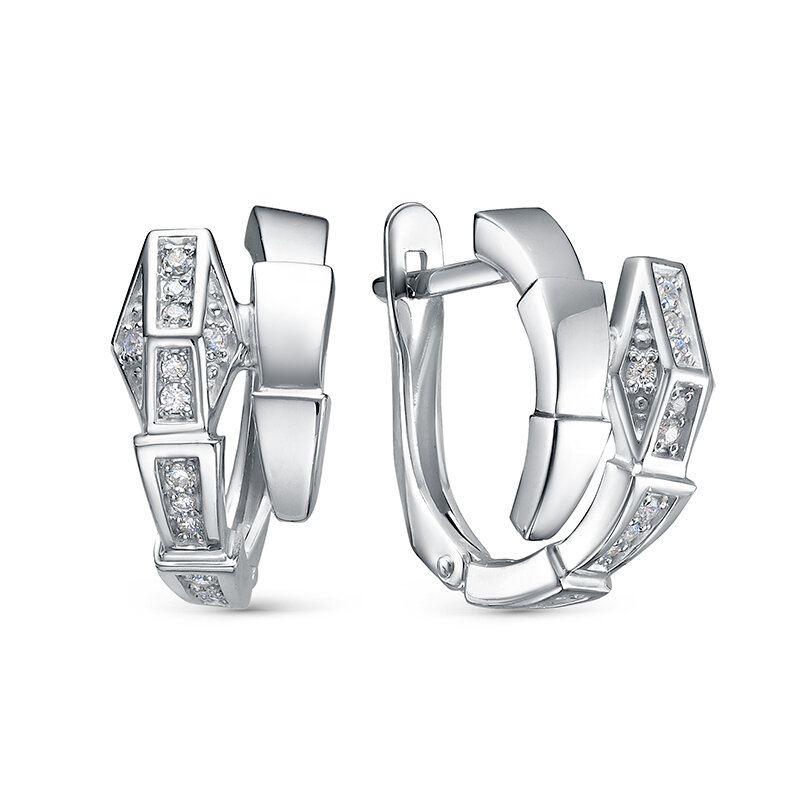 Серьги Яхонт, серебро, 925 проба, фианит, , бесцветный