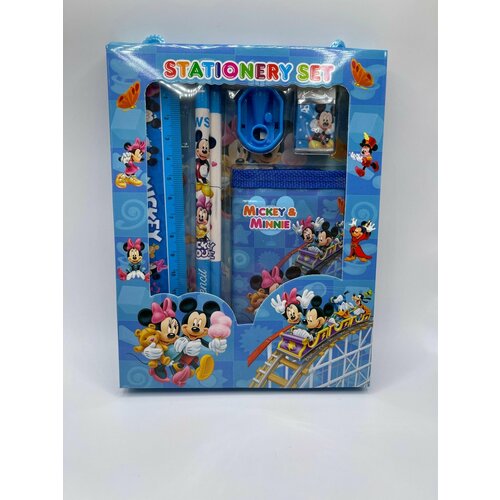 Канцелярский набор с кошельком Микки Маус кошелек линейка ластик точилка карандаш-2шт линейка 399₽