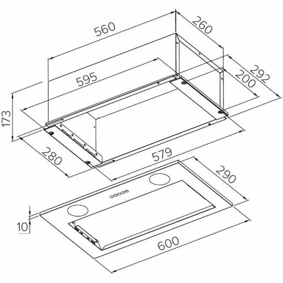 Кухонные Вытяжки Xiaomi Встраиваемая вытяжка Meferi INBOX60IX POWER