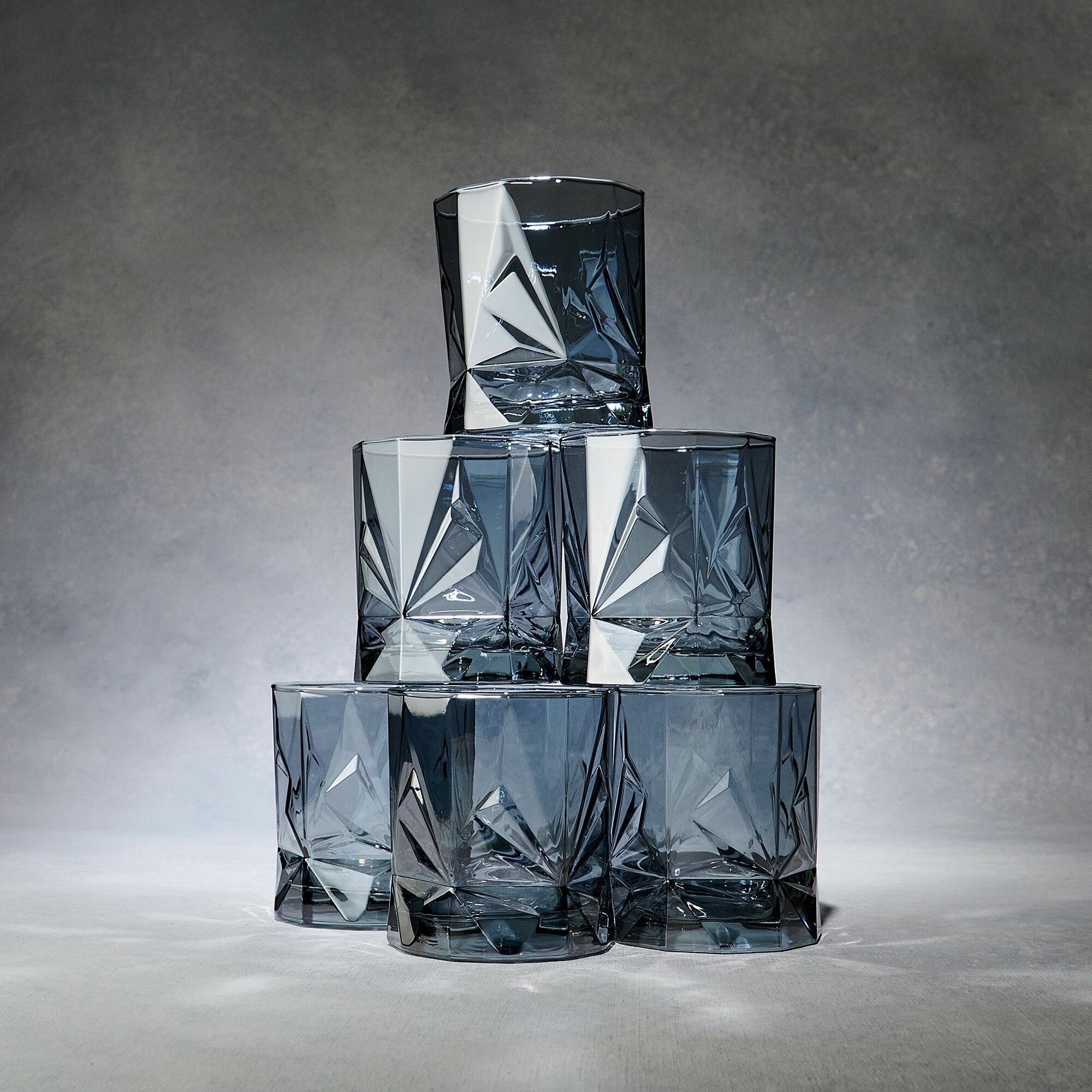 Стаканы Glasstar exclusive "Geometrica The Black Sea", 6 шт, 340 мл