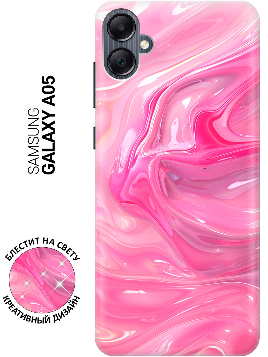 Силиконовый чехол на Samsung Galaxy A05 с принтом "Розовые волны"