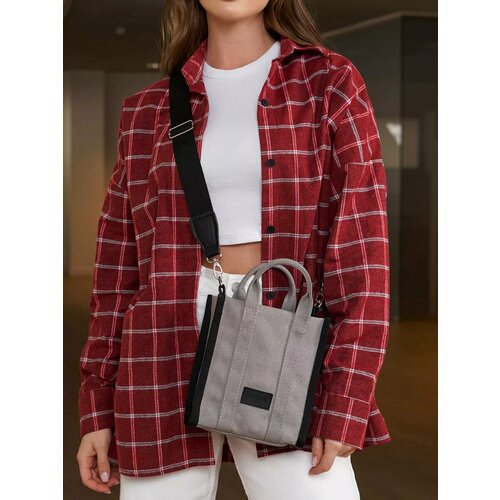 Сумка кросс-боди FABRIZIO CLUB фактура гладкая серый 2000₽