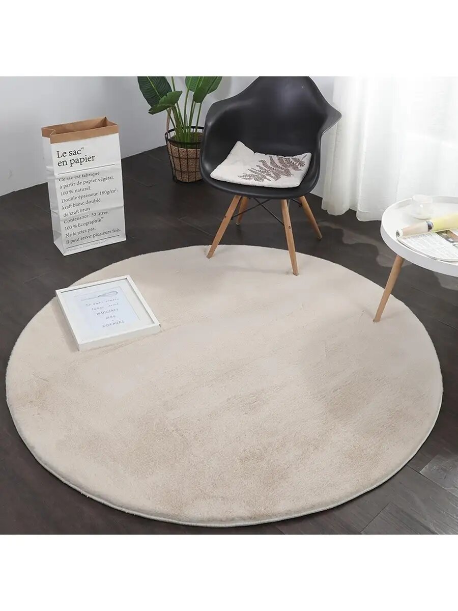 Коврик имитация кролика 160х160 см круглый