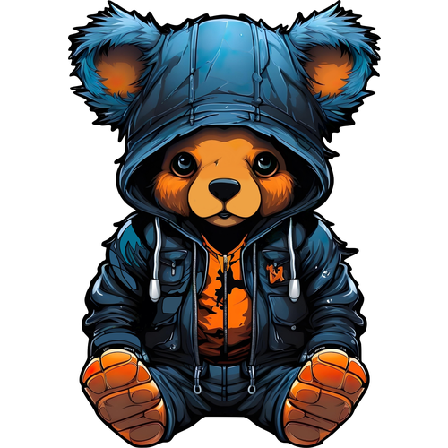 Термонаклейка на одежду - 14 х 20 см Медведь в куртке 350₽