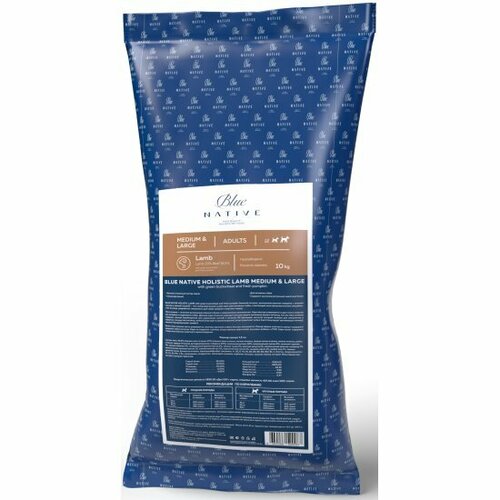 Корм сухой Blue Native Holistic для собак средних и крупных пород, ягненок, 10 кг