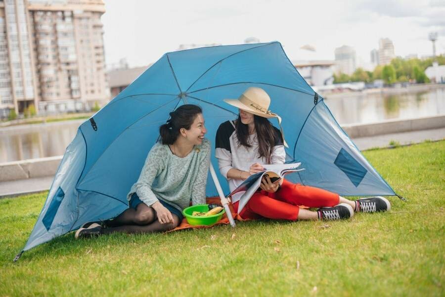 Зонт пляжный-тент d=200, стойка 22/25мм, полиэстер, E1M