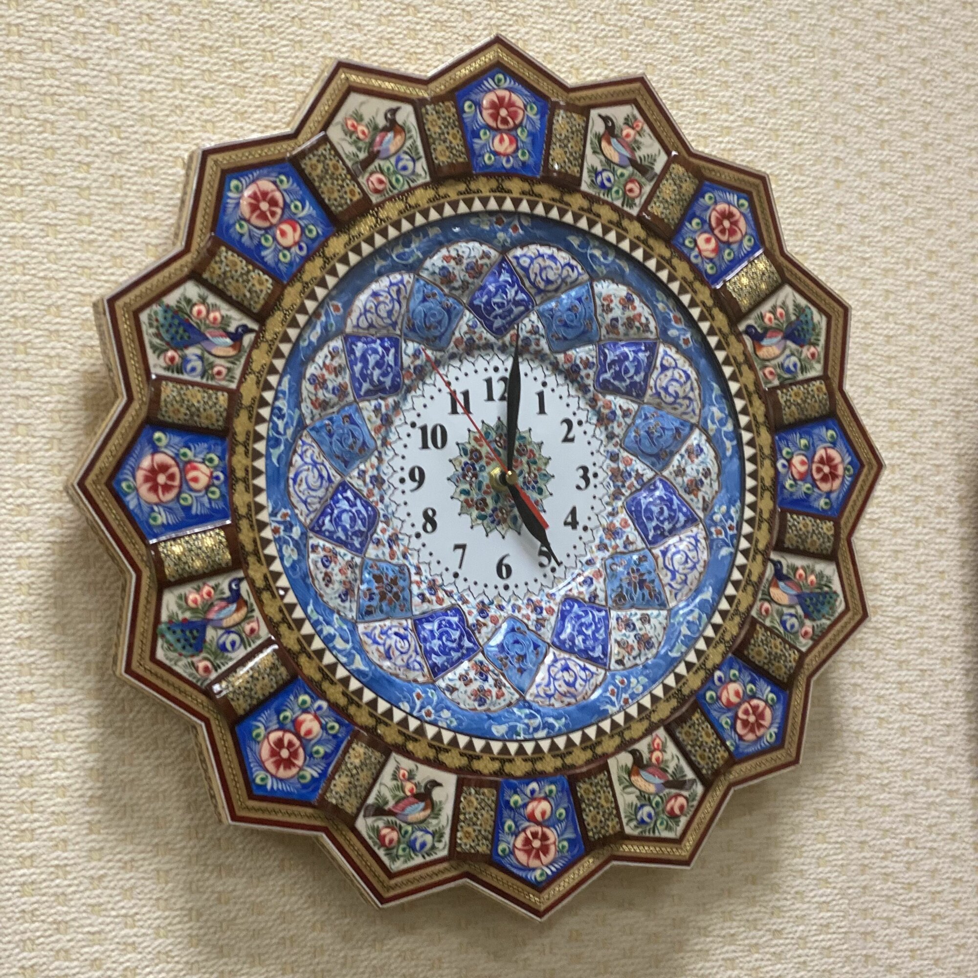 Настенные Часы Персидский базар Иран, ручная работа, инкрустация по дереву — фото 1