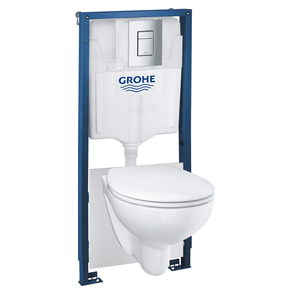 39586000 GROHE Solido Compact Комплект инсталляция и унитаз подвесной безободковый цвет унитаза: ал