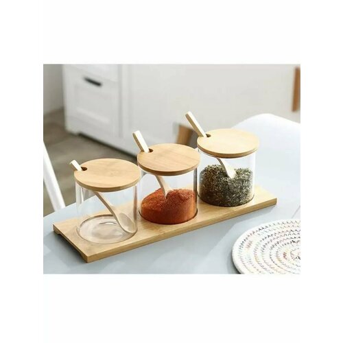 Набор для специй, сахарница, солонка на подставке с ложкой