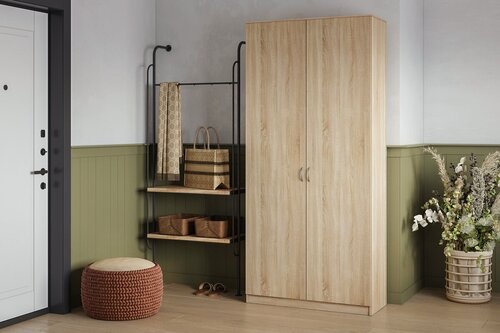 Изображение товара Шкаф распашной Лайт-2 Дуб Сонома для одежды двухдверный 100*200*50