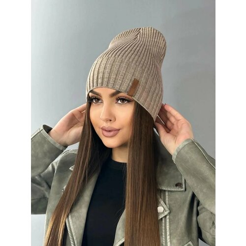 фото Шапка бини для девочек, размер единый, капучино daisyshop