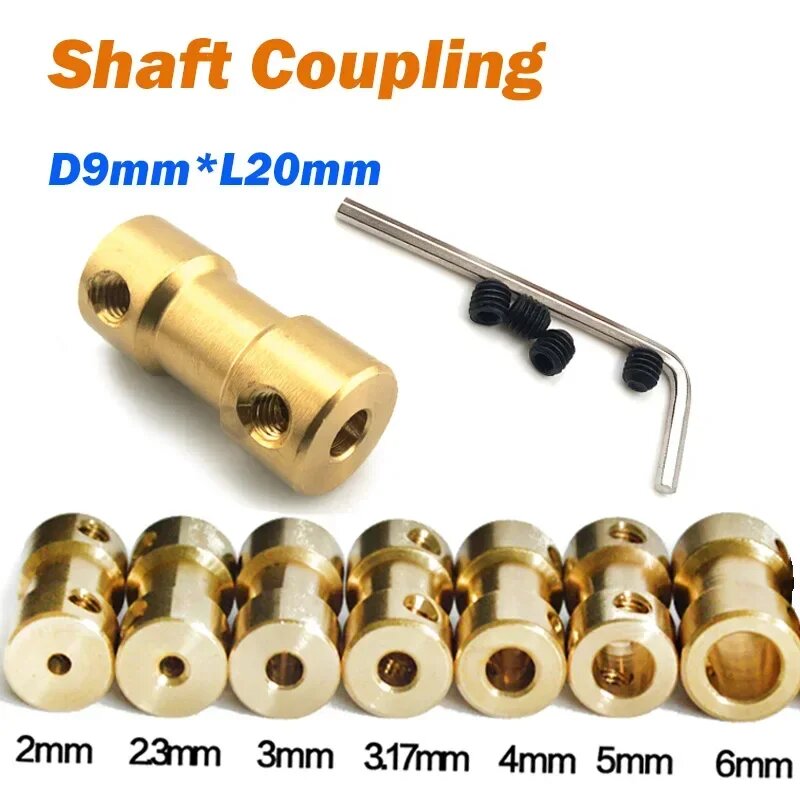 Муфта вала двигателя латунная 2 шт, 2mm-2mm