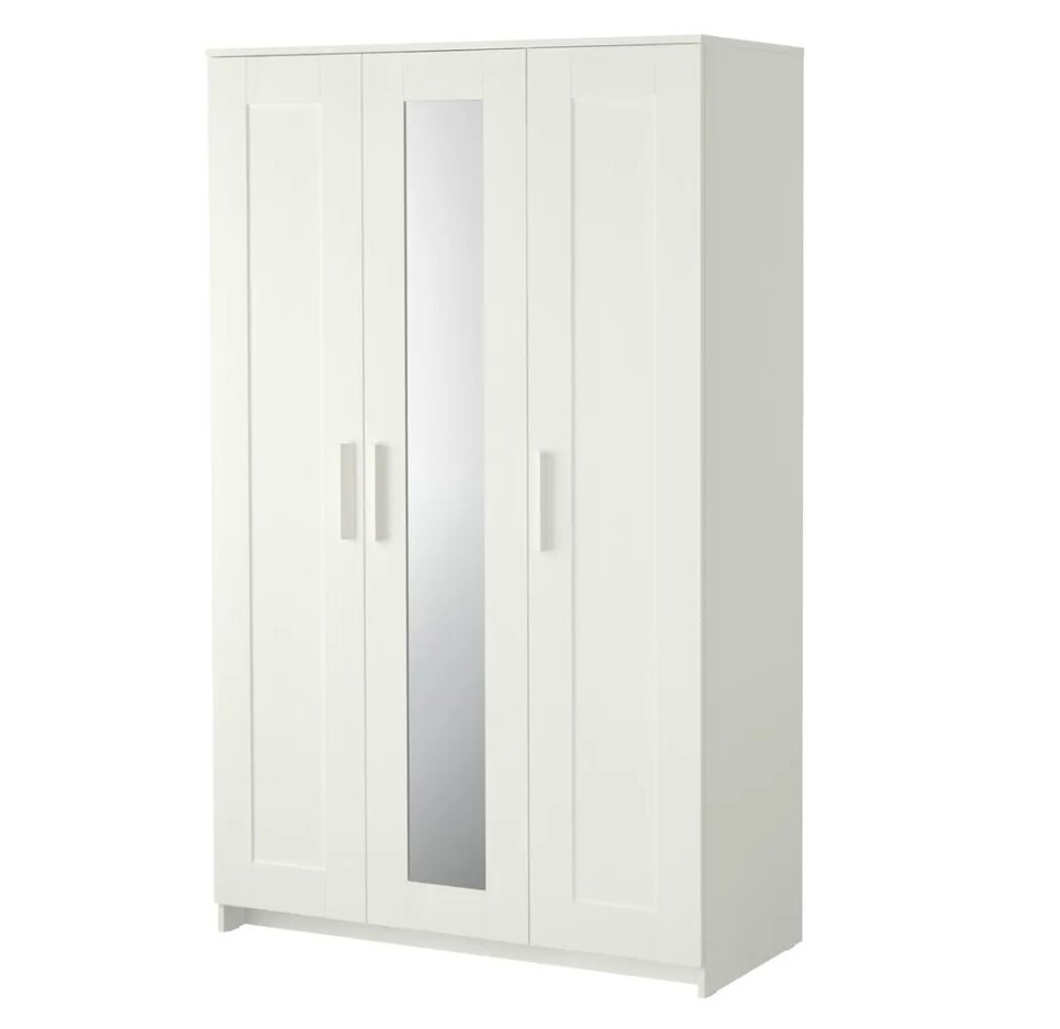 Шкаф платяной 3-дверный Ikea Brimnes Икеа Бримнэс, 117x190 см, белый
