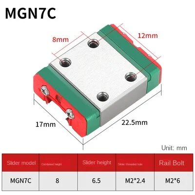 Линейные направляющие Magic Dragon MGN7 MGN12 MGN15 MGN9 L 100-1000 мм, MGN7 C, 200mm