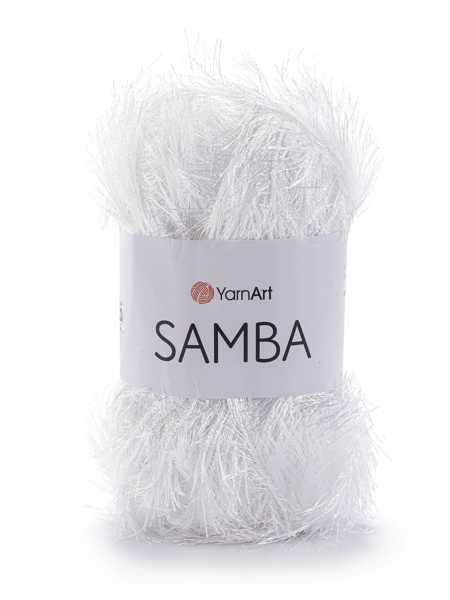 Пряжа SAMBA (YarnArt), белый - 01, 100% полиэстер, 5 мотков, 100 г, 150 м.