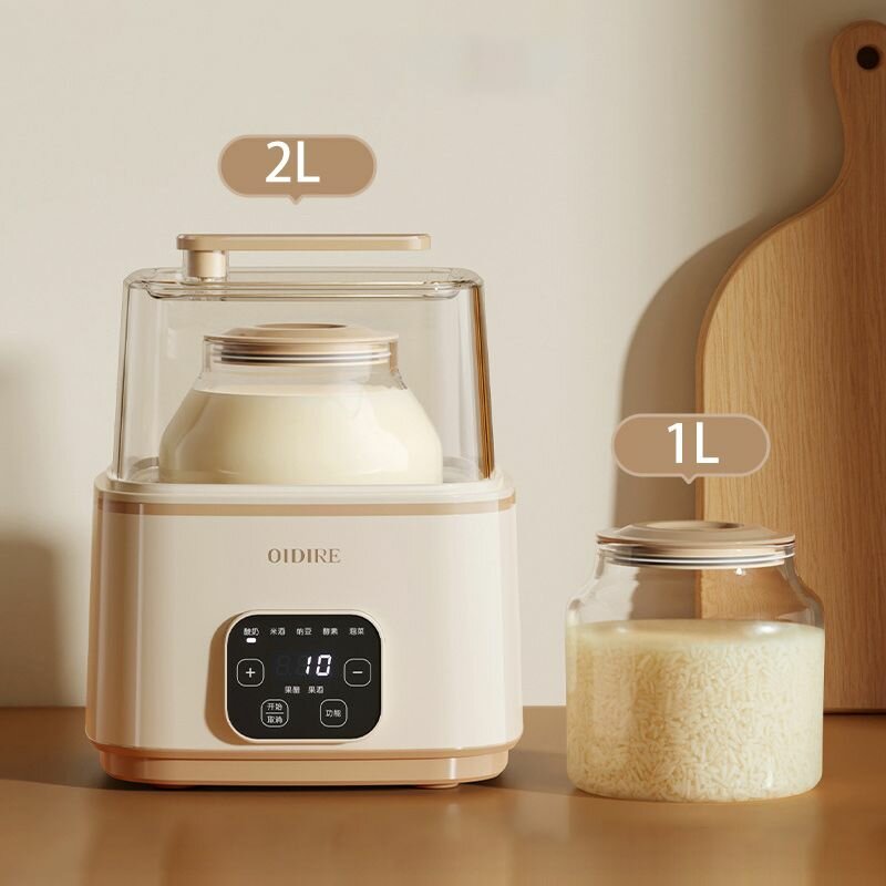 Йогуртница, белый, сенсорное управление, 2 баночки, 1,0л + 2,0л