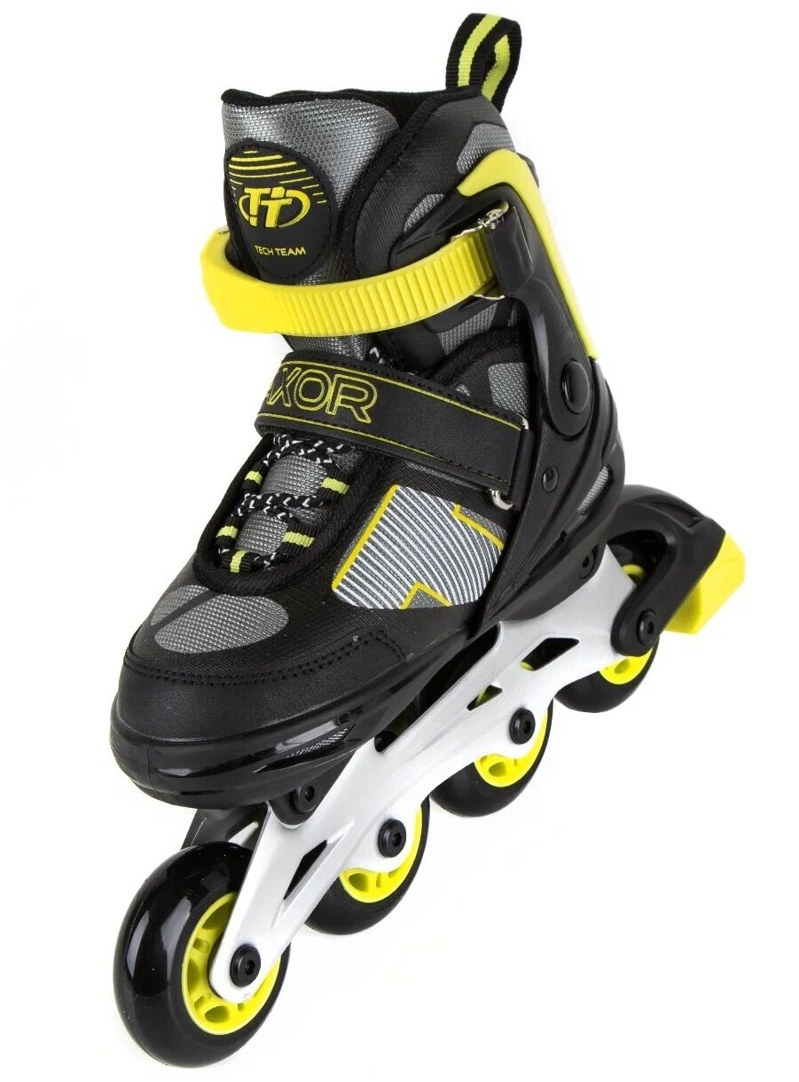 Роликовые коньки Axor 30-33, рама AL, колеса гель, подшипники АВЕС 7, желтые