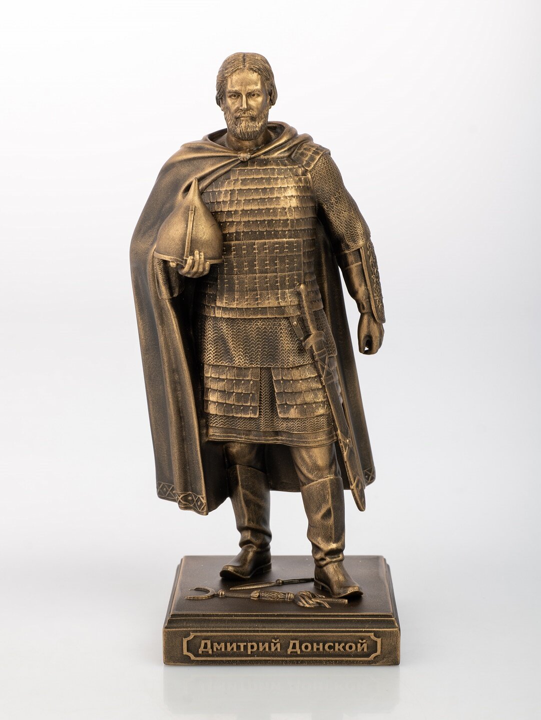 Статуэтка Дмитрий Донской, высота 20 см, литьевой мрамор, цвет патина бронза