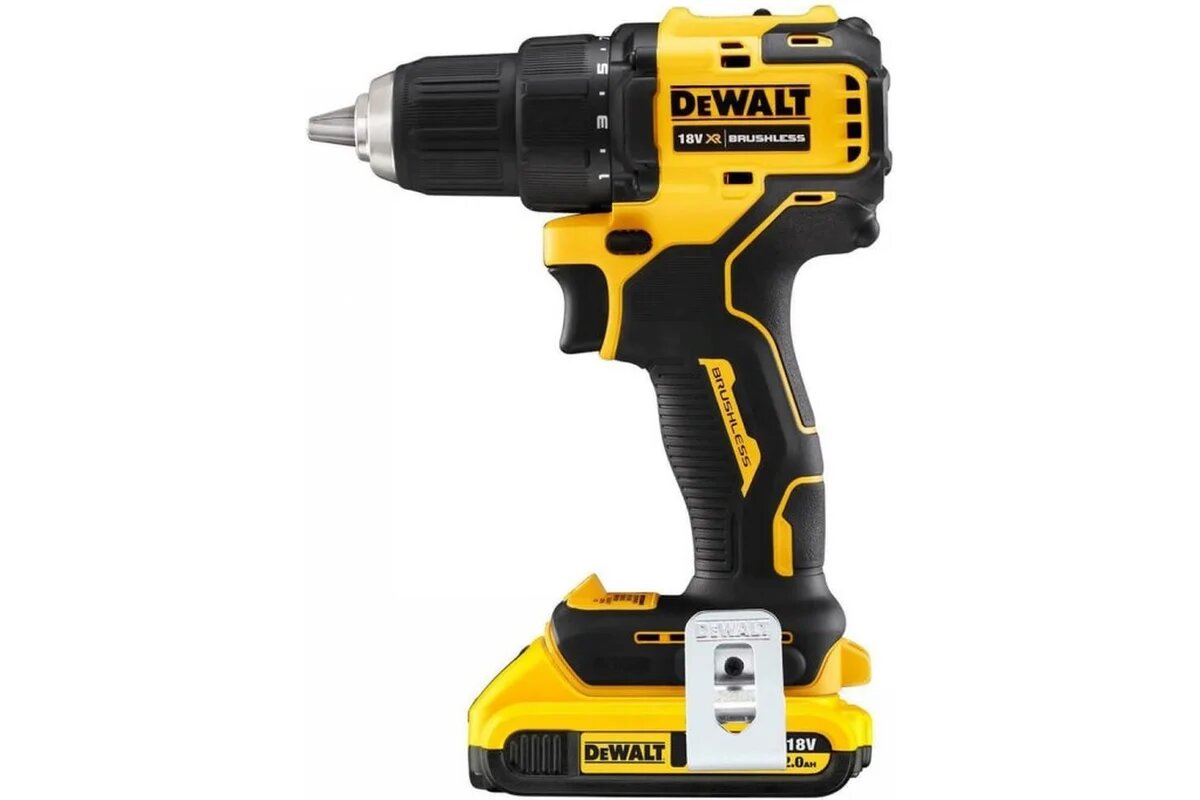 Аккумуляторная бесщеточная дрель-шуруповерт DeWALT 18 В 1650 об/мин с 2 АКБ 2 Ач и ЗУ в кейсе TSTAK DCD708D2T