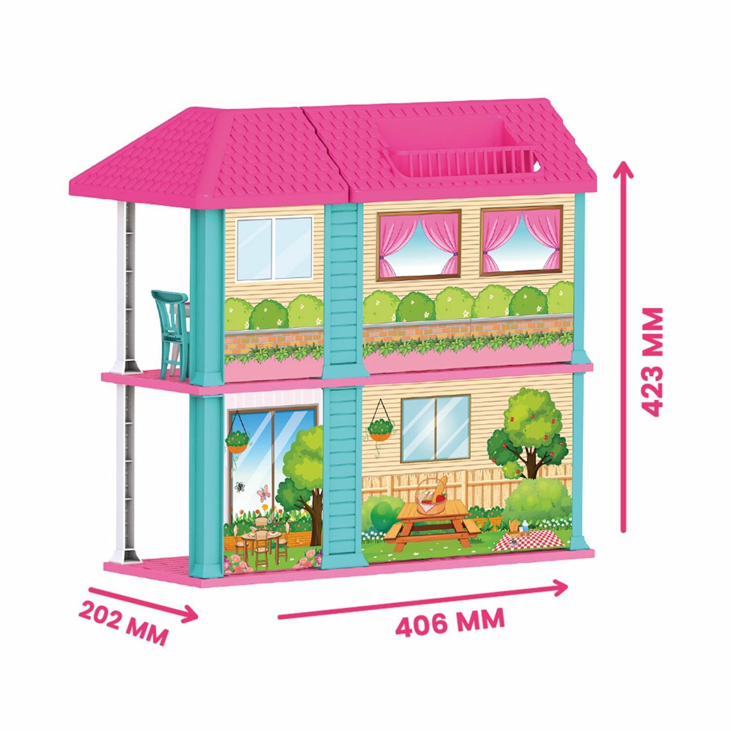 Дом для куклы, Mila's dream 2 floors, с аксессуарами — фото 1