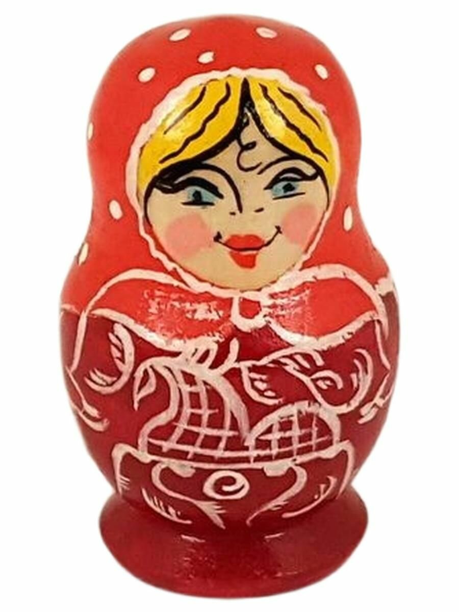 Матрешка "Беломорье" 1 предмет-Конь, Северная роспись (Мезенская), дерево, ручная авторская работа