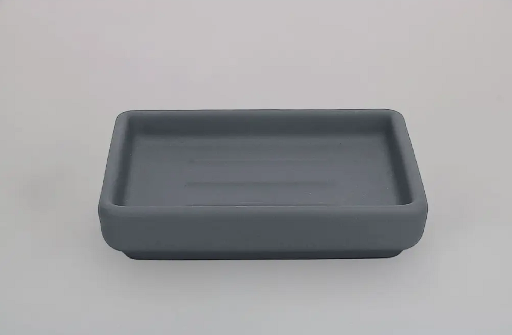 Мыльница Proffi  GRAPHITE  матового графитового цвета  керамика  для кускового мыла