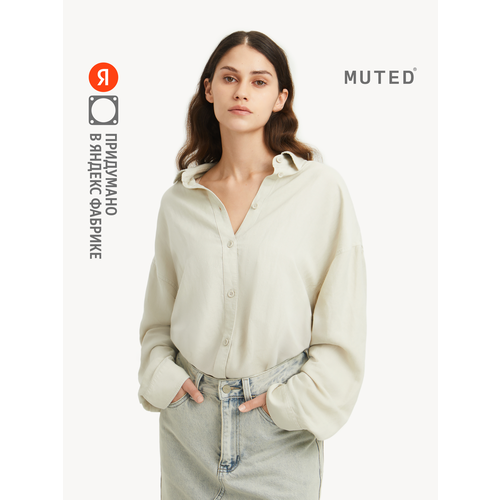 фото Рубашка muted air linen, размер l-xl, бежевый